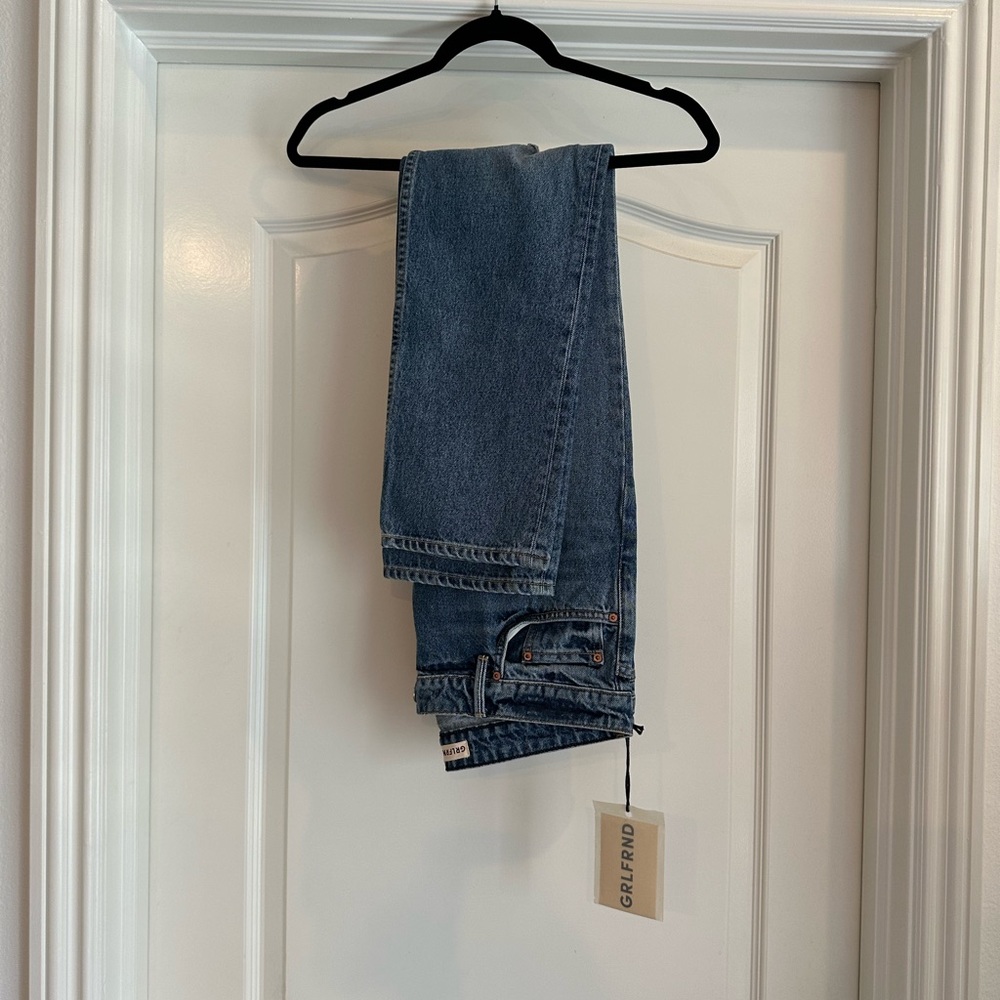 GRLFRND Distressed Straight Leg Jeans